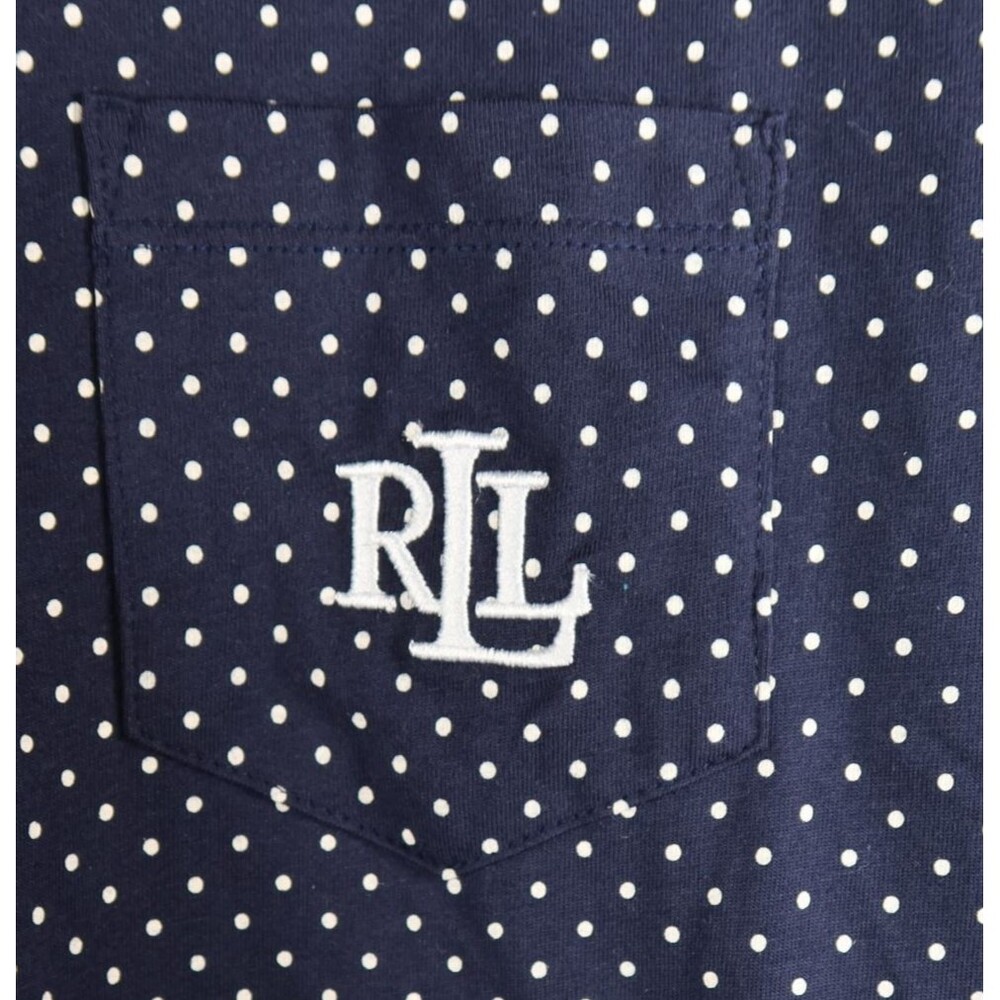 Lauren Ralph Lauren Women's Plus Size 2XL Pajama Shorts Set Navy Polka Dots NWT - Picture 10 of 16